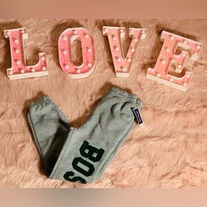 Gray Kids Sweatpants with Boston Print